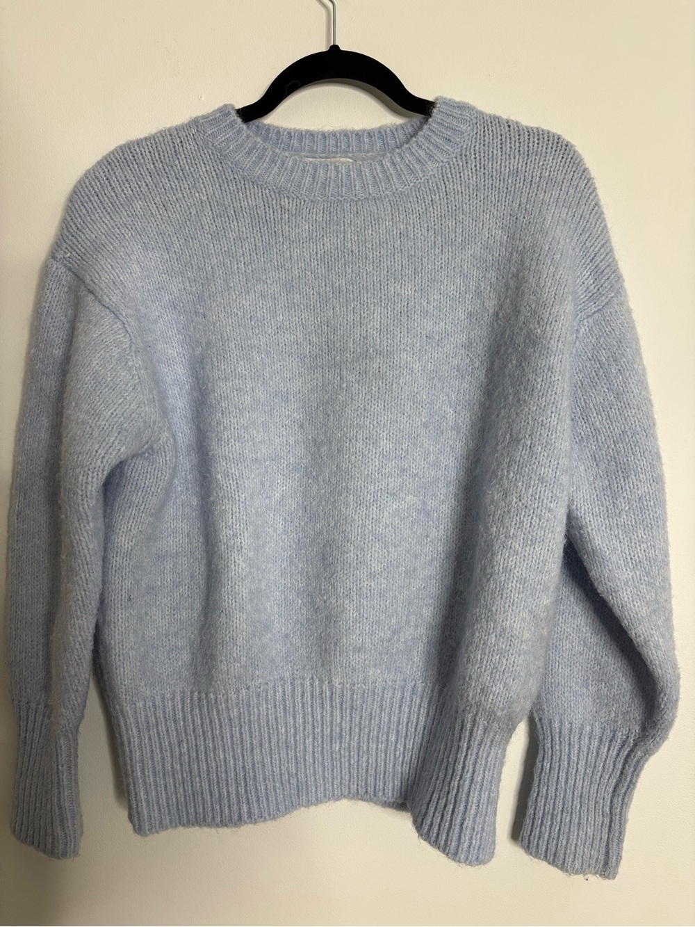 Zara Pale Blue Crewneck Sweater